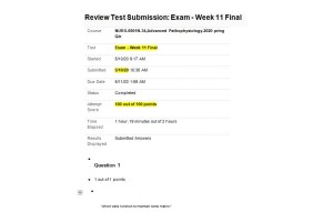NURS 6501 Week 11 Final Exam100 out of 100 Points
